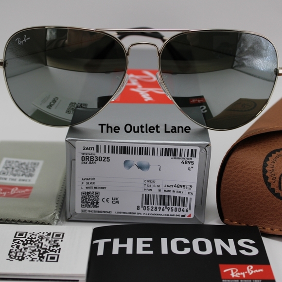 Model Display RayBan Aviator Silver Mirror RB3025 Reflective - Picture 13 of 16